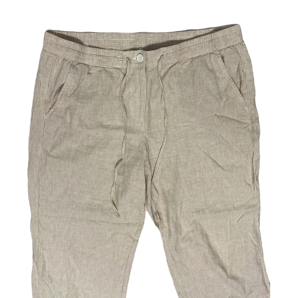 Talbots Striped Linen Drawstring Pants Size 14 - image 3